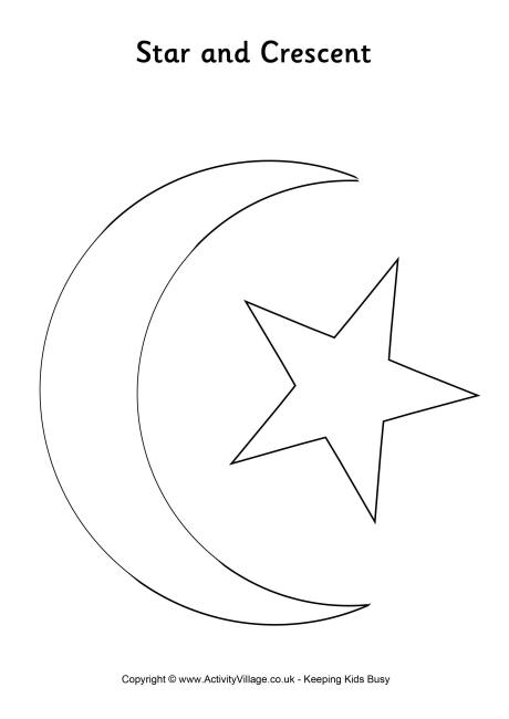 Star and Crescent colouring page