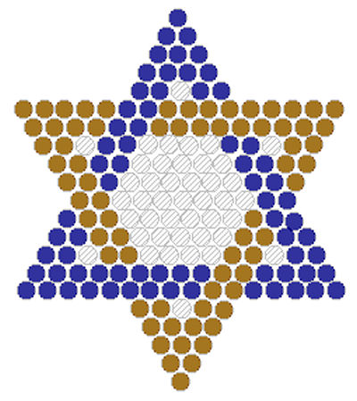 Star of David fuse bead pattern (small)