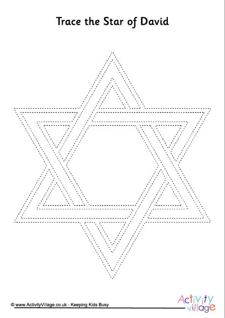 Star of David tracing page