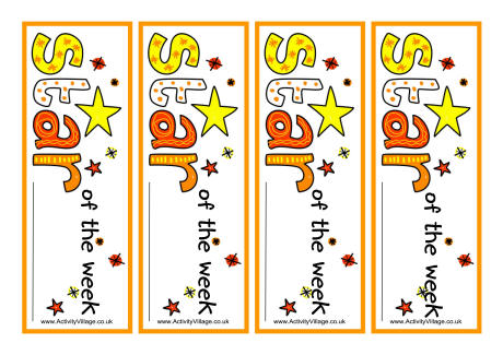 Star of the week bookmarks