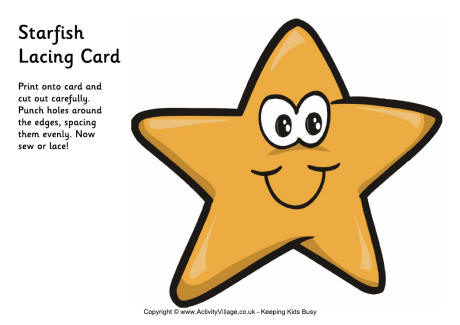 Starfish lacing card Starfish lacing card