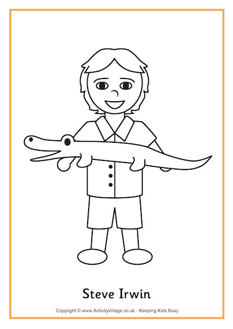 Steve Irwin colouring page