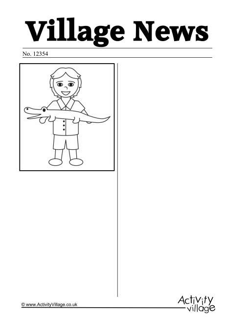 Steve Irwin Newspaper Writing Prompt