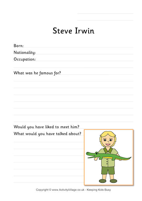 Steve Irwin worksheet Steve Irwin worksheet