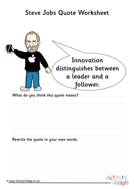 Steve Jobs Quote Worksheet