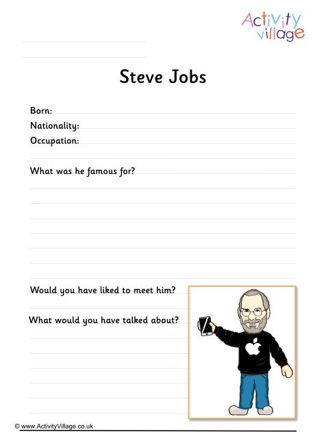 Steve Jobs Worksheet Steve Jobs Worksheet