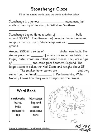 Stonehenge cloze