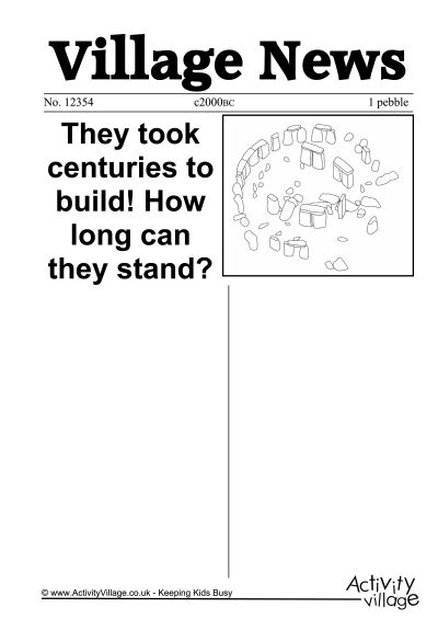 Stonehenge newspaper writing prompt - prehistoric Stonehenge newspaper writing prompt - prehistoric