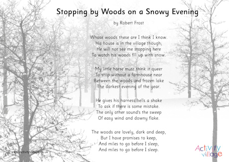 Stopping by Woods on a Snowy Eveningp printable Stopping by Woods on a Snowy Eveningp printable