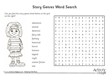Story genres word search