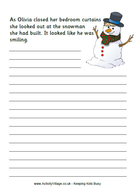 Story Starter - Winter Snowman Story Starter - Winter Snowman