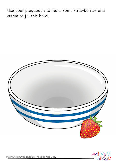 Strawberries And Cream Playdough Mat