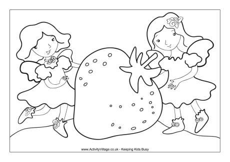 Strawberry fairy colouring page
