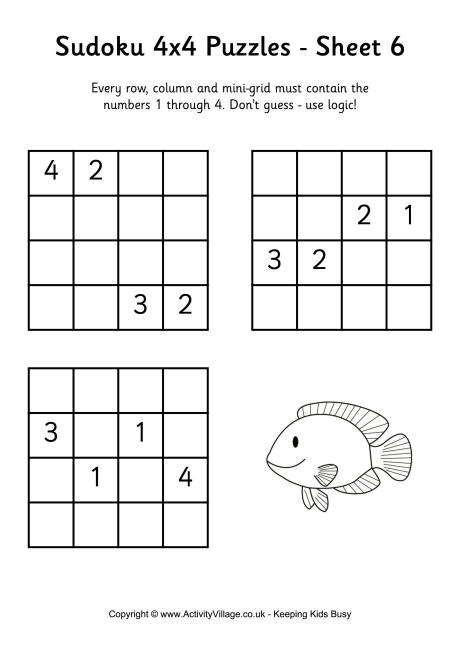 sudoku 4x4 puzzle 6