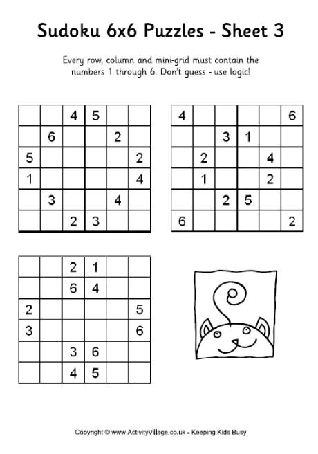 sudoku 6x6 puzzle 3