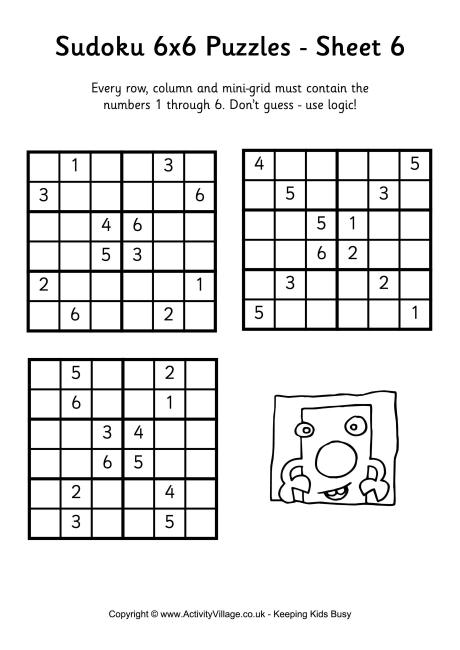 Sudoku 6x6 puzzle 6