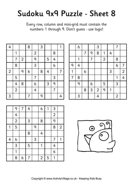 Sudoku 9x9 puzzle 8