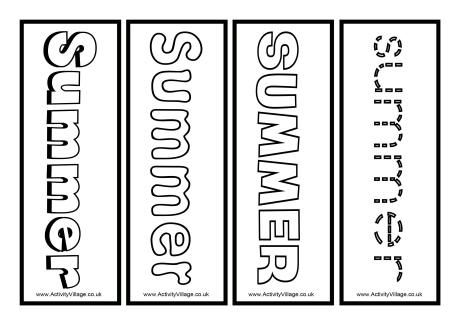 Summer colouring bookmarks