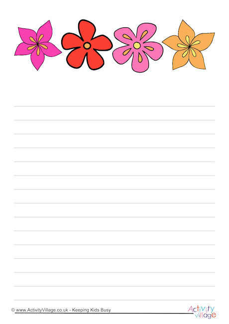 Summer Flowers Writing Paper 2