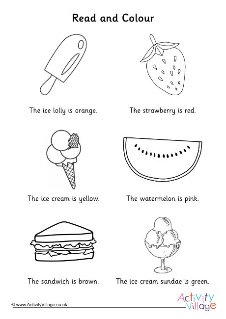 Summer food read and colour