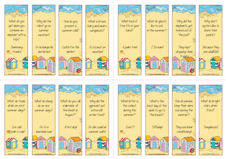 Summer Jokes Bookmarks Summer Jokes Bookmarks