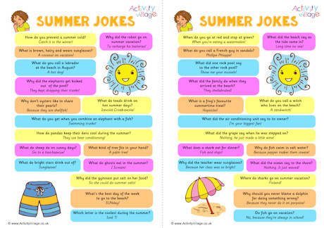 Summer jokes printable
