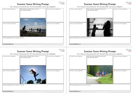 Summer Scene Writing Prompt Worksheets