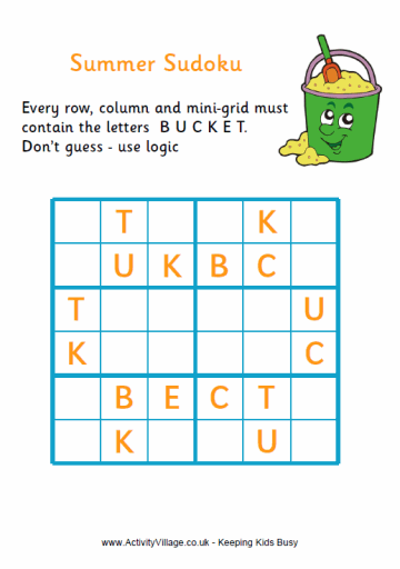Summer word sudoku - medium