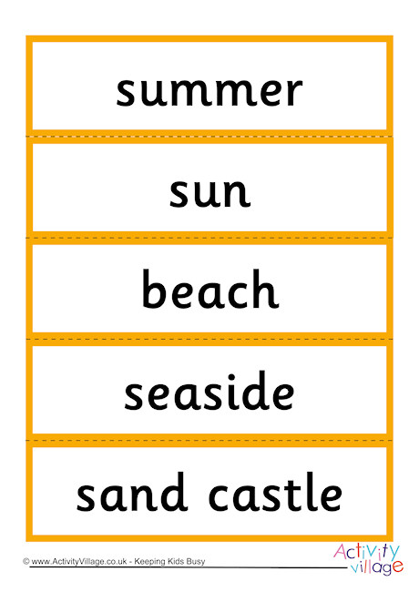 Summer Word Cards