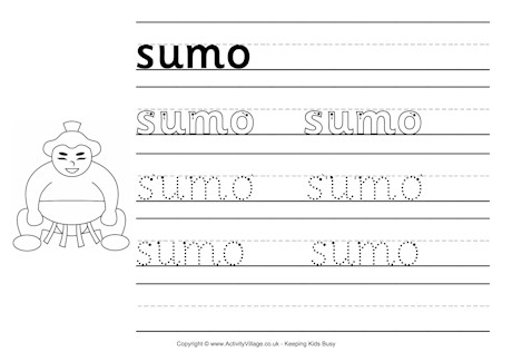 Sumo handwriting worksheet