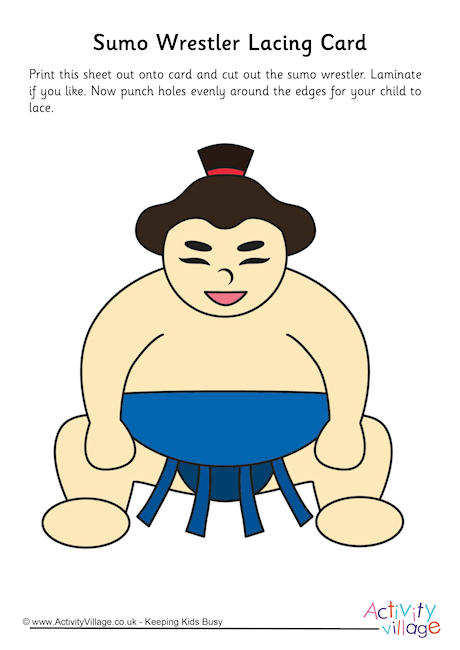Sumo Wrestler Lacing Card