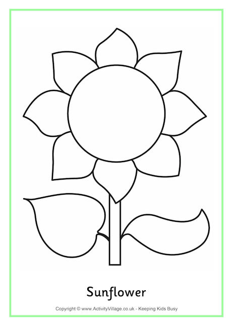 Sunflower colouring page 2 Sunflower colouring page 2