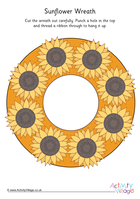 Sunflower wreath printable