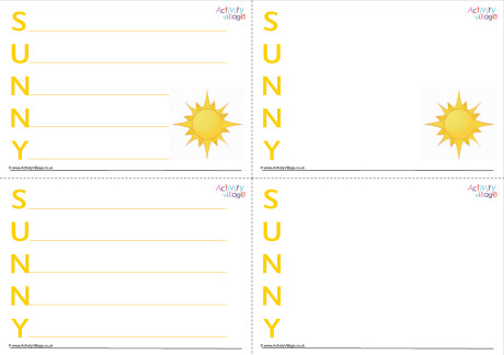 Sunny Acrostic Poem Printable