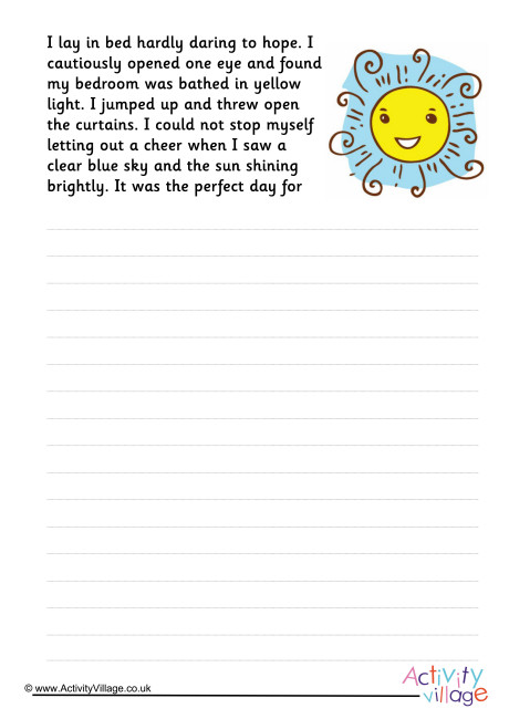 creative writing sunny weather