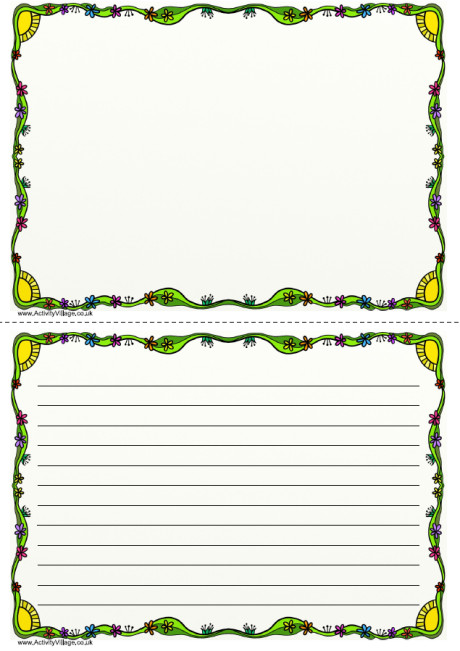 Sunny Garden Writing Frame 2