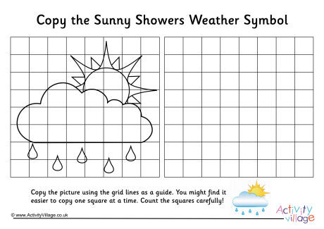 Sunny Showers Weather Symbol Grid Copy