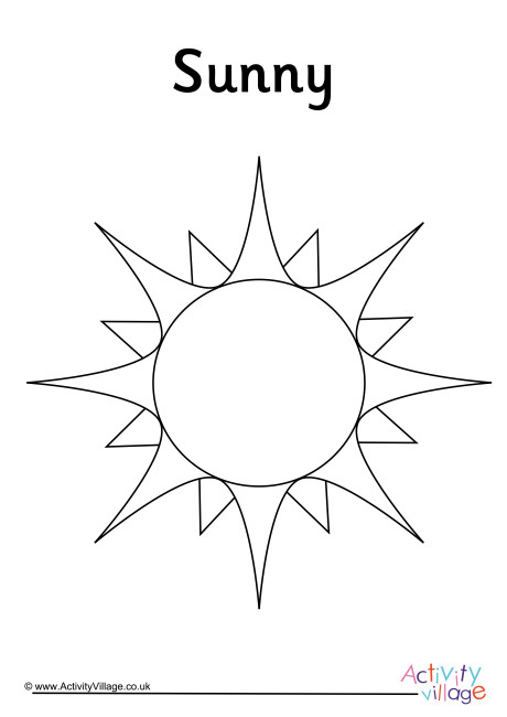 Sunny Weather Symbol Colouring Page