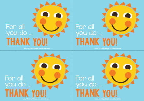 Sunshine thank you postcards Sunshine thank you postcards