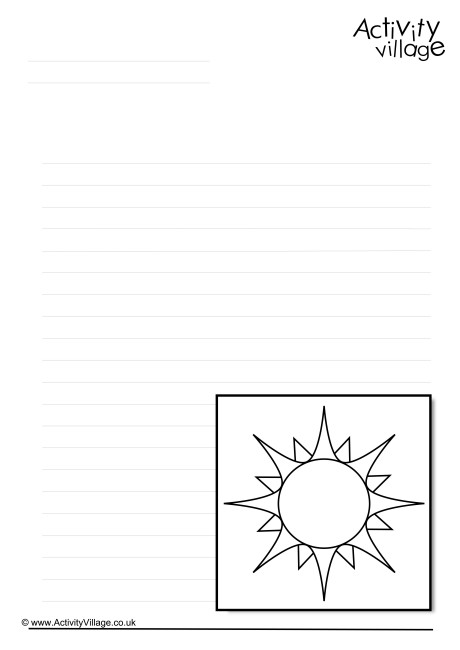 Sunshine writing page