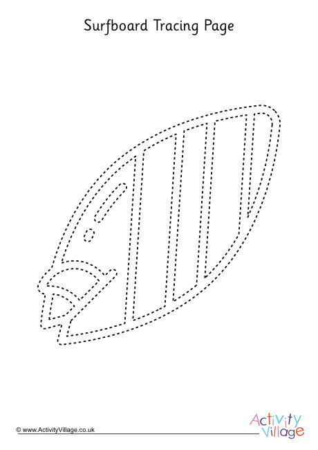 Surfboard tracing page