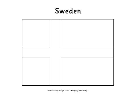 Sweden Flag Colouring Page