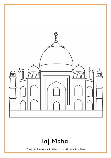 Taj Mahal colouring page