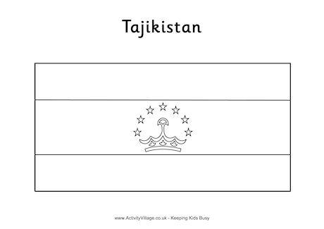 Tajikistan Flag Colouring Page
