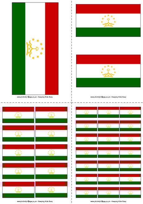 Tajikistan Flag Printable