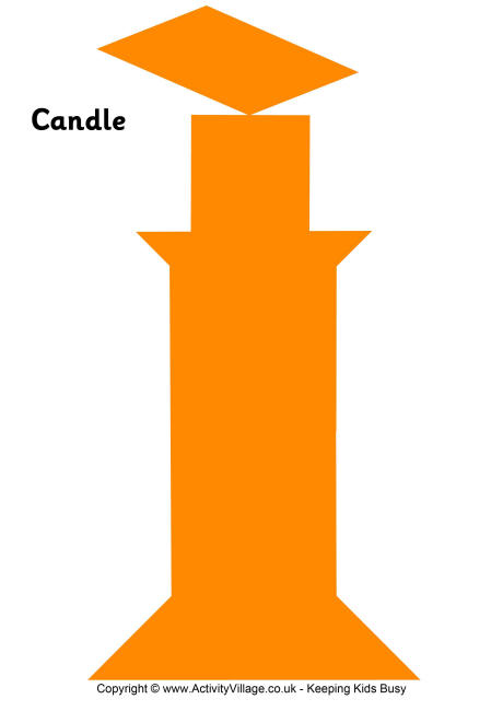 Tangram pattern candle