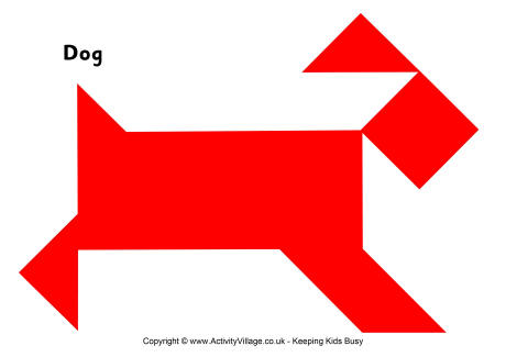 Tangram pattern dog