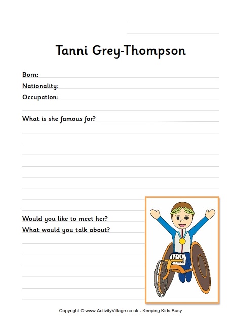 Tanni Grey-Thompson worksheet