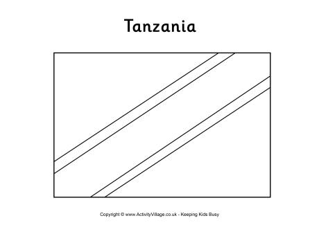 Tanzania flag colouring page