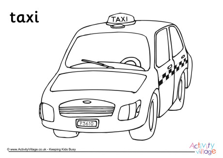 Download Taxi Colouring Page
